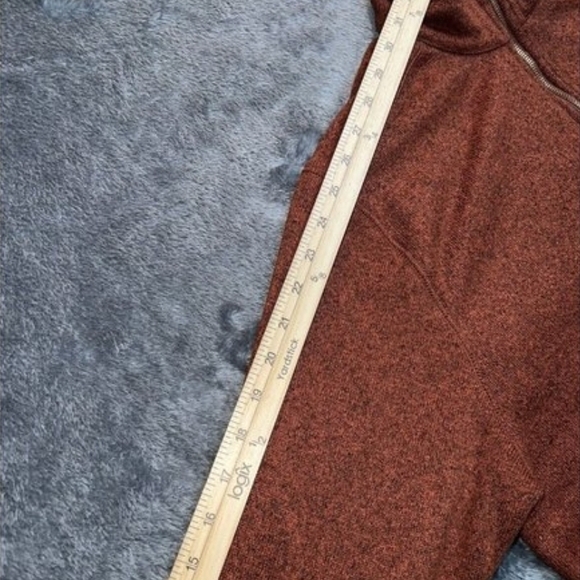 Outdoor Life Quarter Zip Sweater L Rust Orange Pullover Fleece Cozy Fall Hiking - Picture 7 of 7